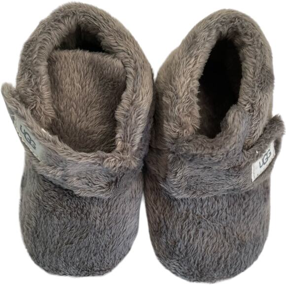 NWOT Infant Plush Ugg No Tie Booties GRAY size 4/5 - Picture 4 of 9